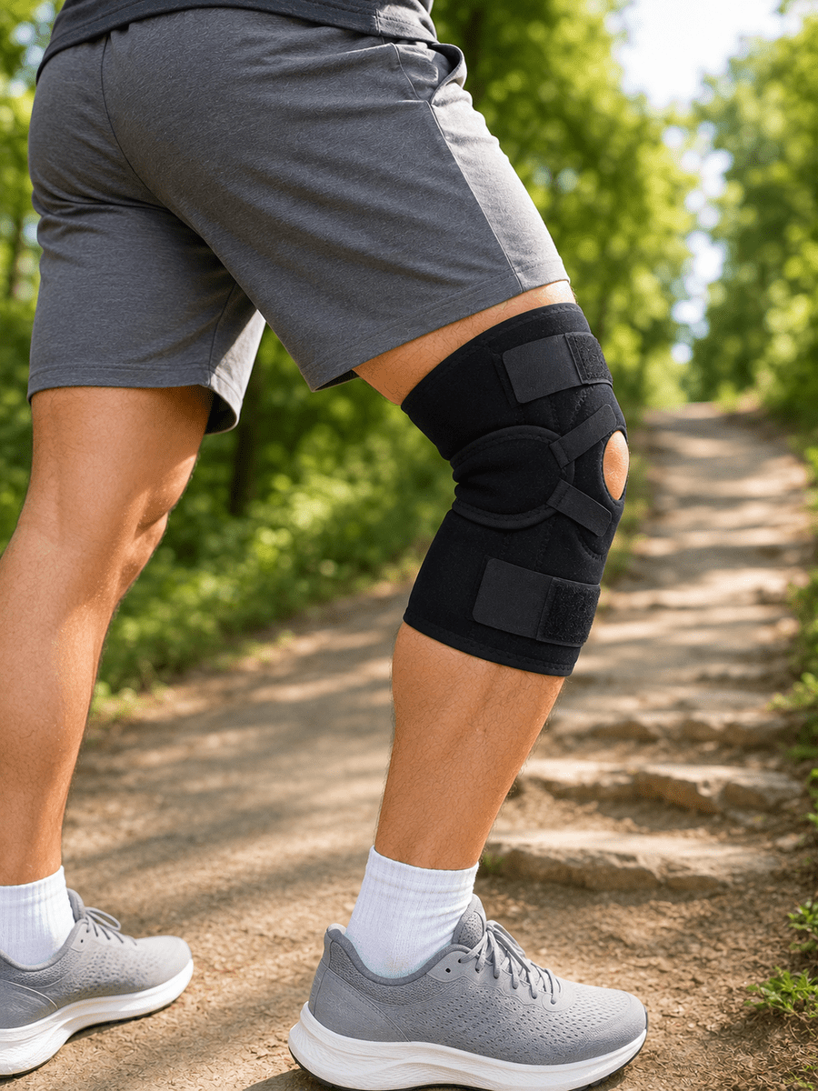 Açık Patella Ligamentli Dizlik Yan Destekli Esnek Ayarlanabilir Diz Desteği