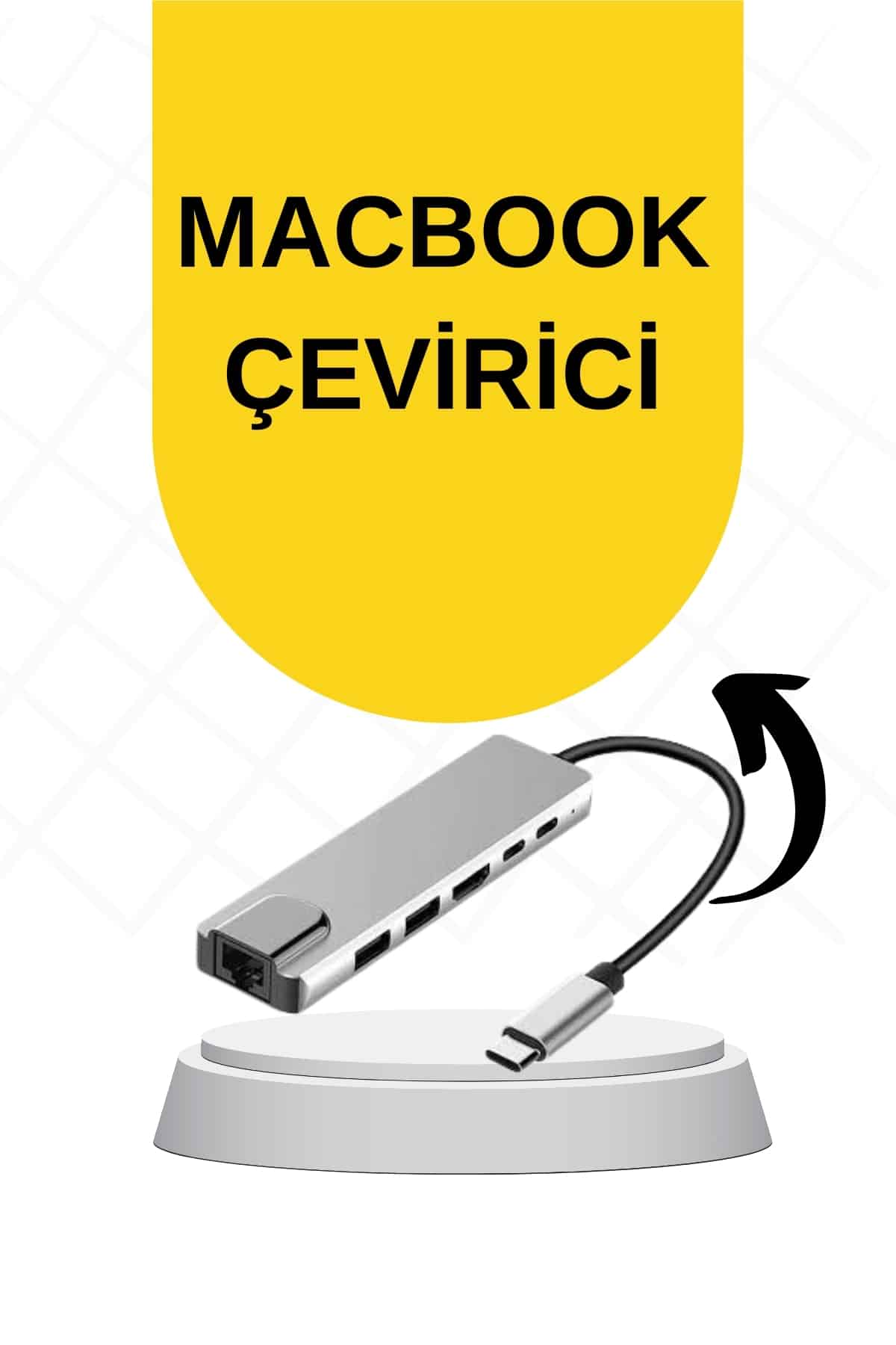 Macbook Pro/air Uyumlu USB Type-C 8 In 1 Hub Dönüştürücü Çevirici Çoklayıcı USB Hdmı Micro Sd 8 Girişli