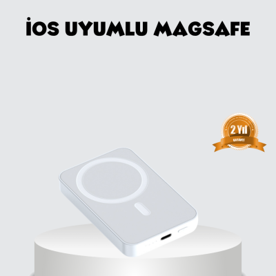 MagSafe Uyumlu Kablosuz Batarya 27W Hızlı Şarj Destekli Kompakt Güç Bankası