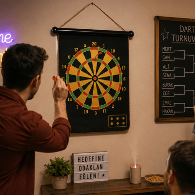 Manyetik Dart Oyunu Katlanabilir Güvenli Dart Seti 6 Ok Hediyeli