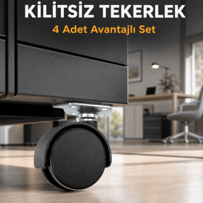 Masa ve Koltuk İçin Kilitsiz Tekerlek Seti 6 cm
