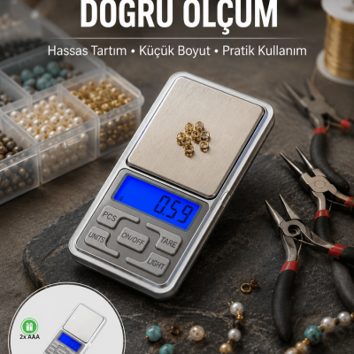 Mavi Işıklı LCD Ekranlı Hassas Tartı Terazisi Yeni Nesil