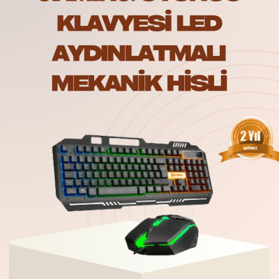 Mekanik LED Gaming Klavye Mouse Seti – Yüksek Tepki ve Ergonomi
