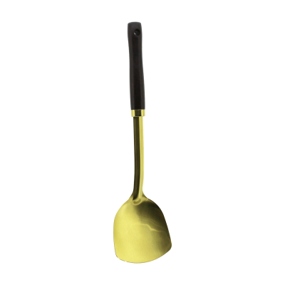 Metal Servis Spatulası Ahşap Saplı Gold