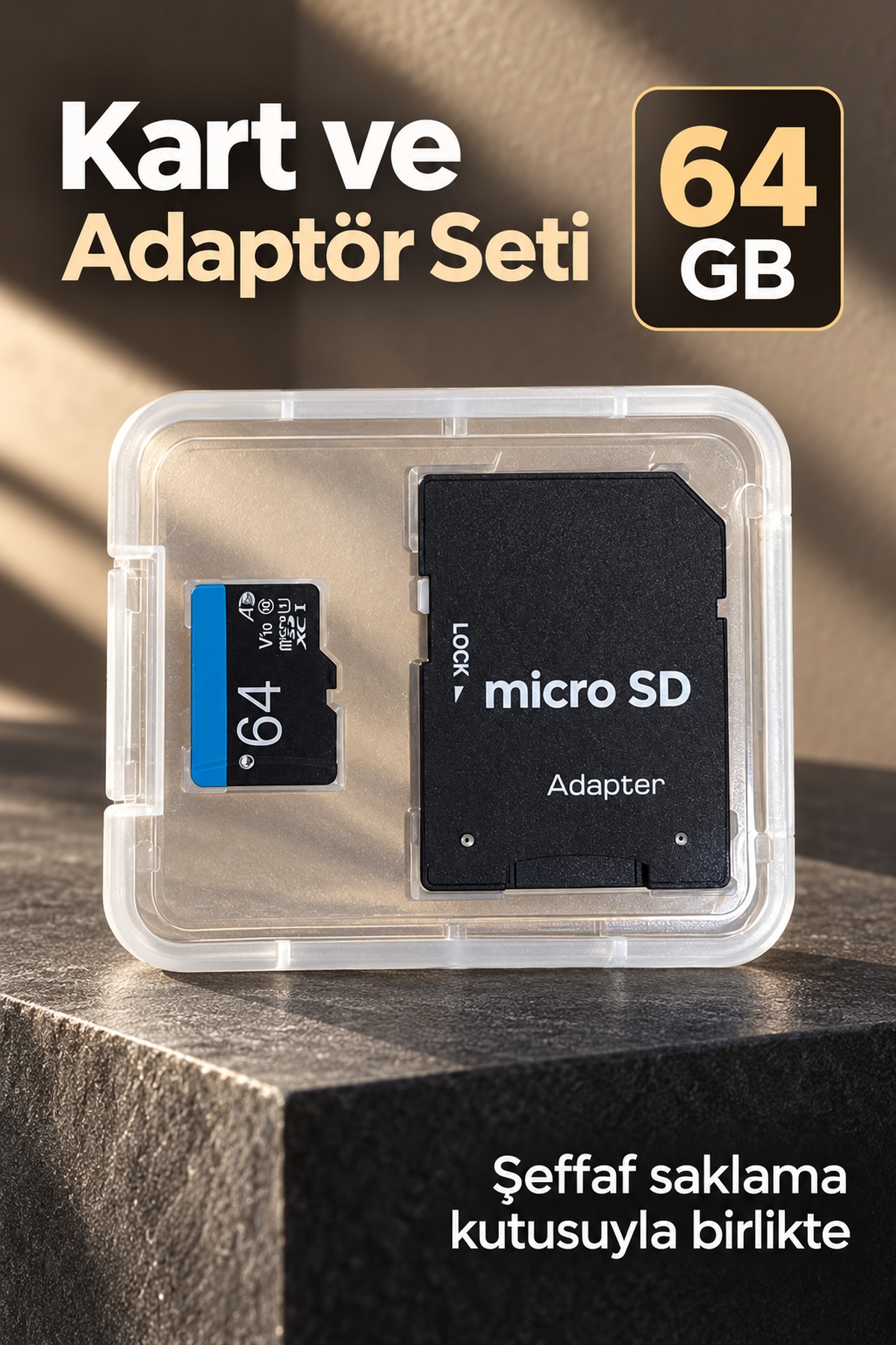 Micro SD Hafıza Kartı Şeffaf Saklama Kutulu
