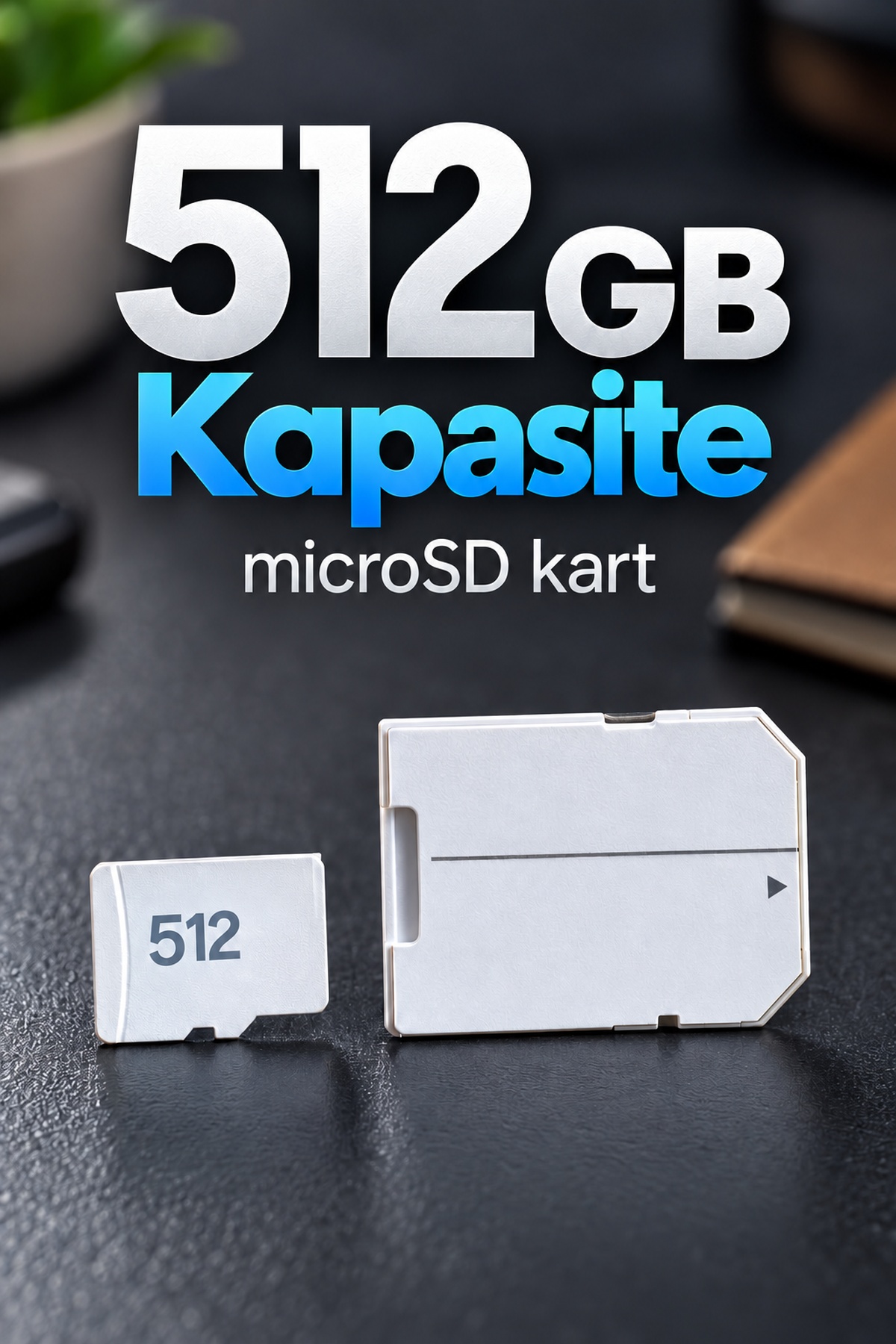 512 GB Bellek Kartı MicroSD ve SD Adaptör