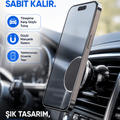 Mıknatıslı Araç İçi Telefon Tutucu Havalandırma Izgarasına Takımına Uygun