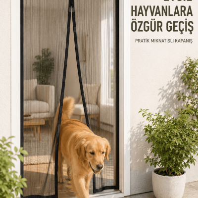 Mıknatıslı File Kapı Sinekliği Balkon Bahçe Teras ve Mutfak İçin Pratik Kullanım
