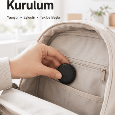 Mini Akıllı Takip Cihazı 2 Yıl Pil Ömrü Android iOS Uyumlu Çanta Araç Valiz Takip Aparatı