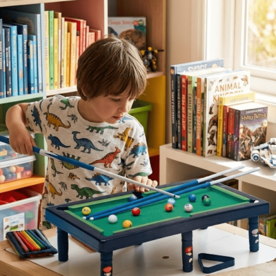 Mini Bilardo Oyunu Seti Evde Eğlenceli Masa Oyunu Çocuk ve Aile
