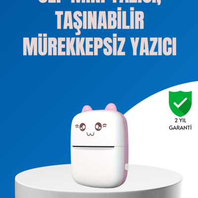 Mini Bluetooth Termal Yazıcı 1200mAh Şarjlı Taşınabilir