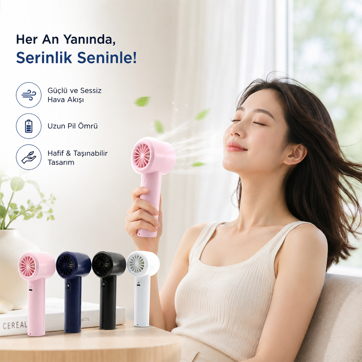 Mini El Fanı Taşınabilir Ayarlanabilir Hız Dijital Gösterge