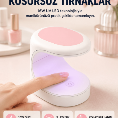 LED Mini Oje Kurutucu Taşınabilir Hızlı Kuruma Cihazı 3 LED Işıklı Yeni Nesil