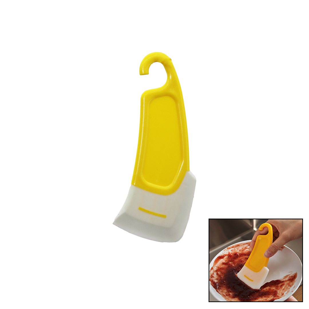 Mini Silikon Spatula - Yağ ve Leke Kazıyıcı (Plastik Saplı)