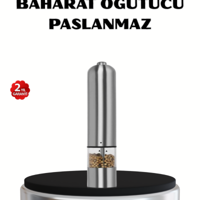Modern Otomatik Baharat Öğütücü Seti – Pilli, Paslanmaz Çelik, LED Aydınlatmalı