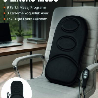 Motorlu Isıtmalı Masaj Minderi Masaj Modlu Ev, Ofis ve Araç Koltuk Pedi