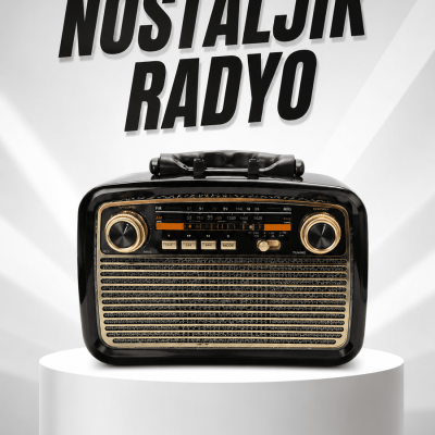 Müzik Kutusu Bluetooth Bağlantılı El Fenerli Nostaljik Tasarım Radyo