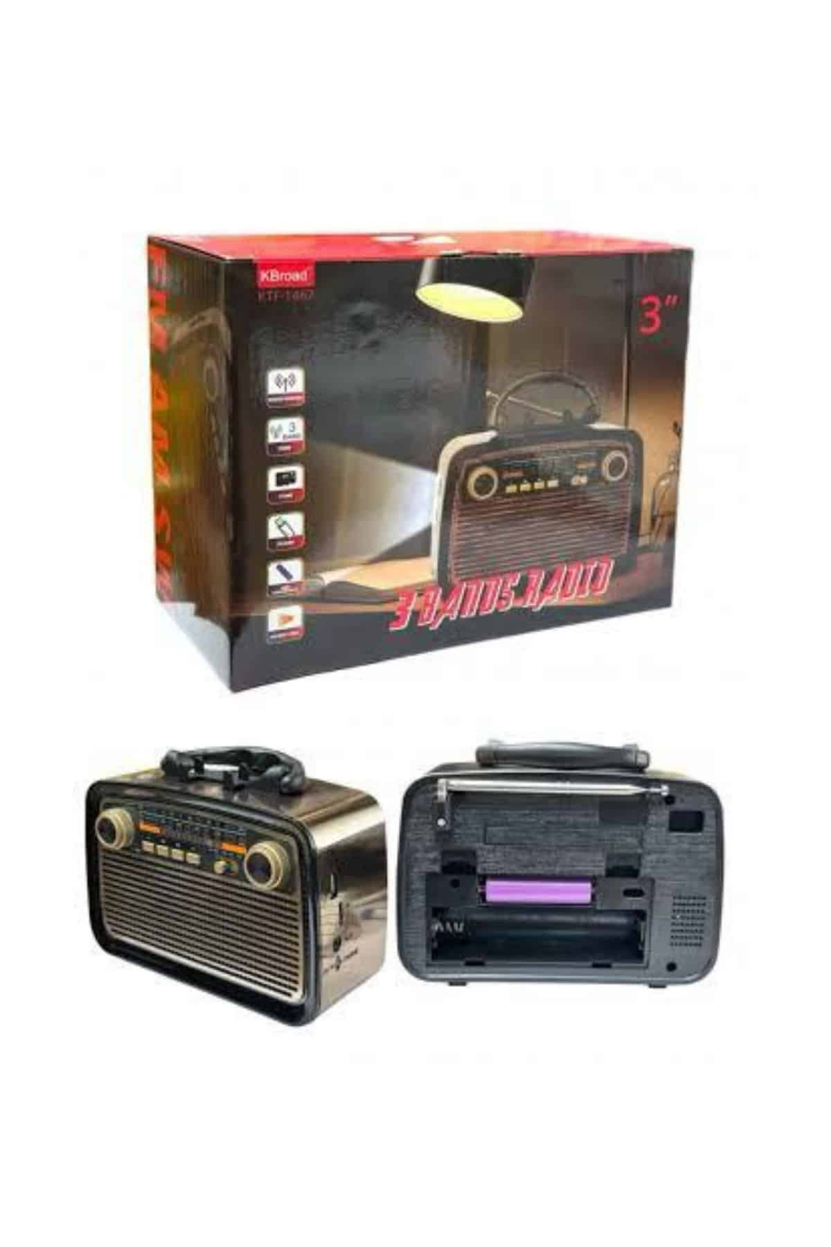 Müzik Kutusu Bluetooth Bağlantılı El Fenerli Nostaljik Tasarım Radyo
