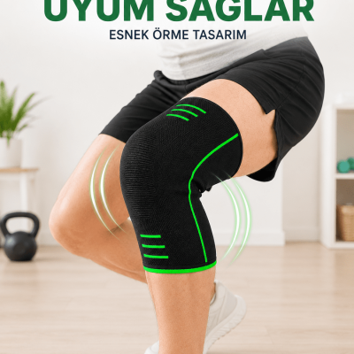 Nefes Alabilen Örme Dizlik Esnek Yapılı Spor ve Egzersiz Dizliği