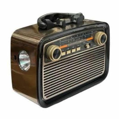 Nostalji Radyo Bluetooth Hoparlör USB-SD Kart Giriş Led Fener Işıklı Bataryalı Pilli