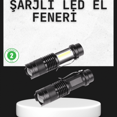 Odak Ayarlı 2000 Lümen Şarjlı LED El Feneri
