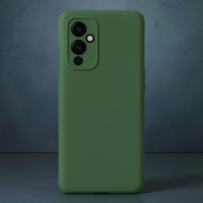 One Plus 9 Kılıf Nano İçi Kadife Silikon - Koyu Yeşil