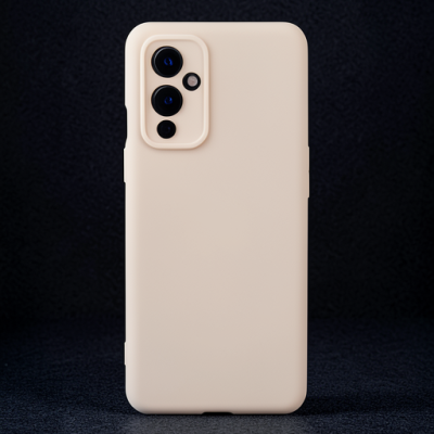 One Plus 9 Kılıf Nano İçi Kadife Silikon - Pudra