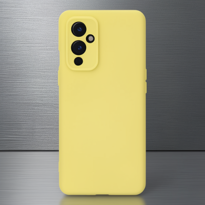 One Plus 9 Kılıf Nano İçi Kadife Silikon - Sarı