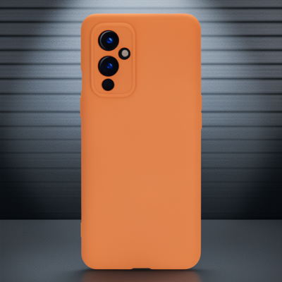 One Plus 9 Kılıf Nano İçi Kadife Silikon - Turuncu