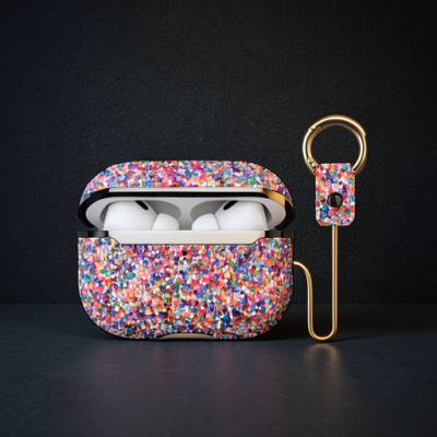 Onegif Apple Airpods 3 (3.nesil) Bright Simli Airpods Kapak - Gold