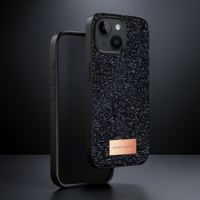 Onegif Apple İphone 14 Bright Simli Kapak - Siyah