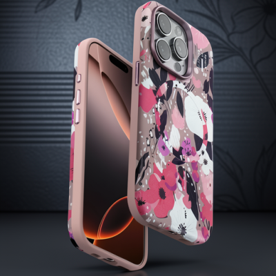 Onegif Apple İphone 14 Pro Flower Series Magsafe Kapak - Pembe