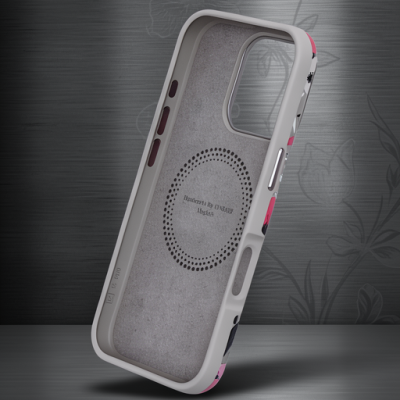 Onegif Apple İphone 14 Pro Max Flower Series Magsafe Kapak - Gri