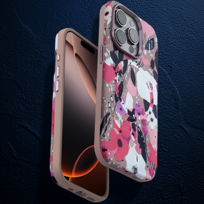 Onegif Apple İphone 14 Pro Max Flower Series Magsafe Kapak - Pembe