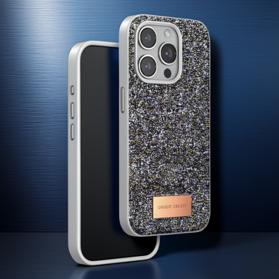 Onegif Apple İphone 15 Pro Bright Simli Kapak - Gümüş