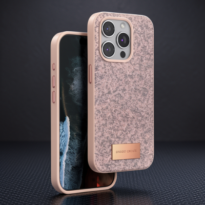 Onegif Apple İphone 15 Pro Bright Simli Kapak - Pembe