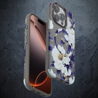 Onegif Apple İphone 15 Pro Flower Series Magsafe Kapak - Gri