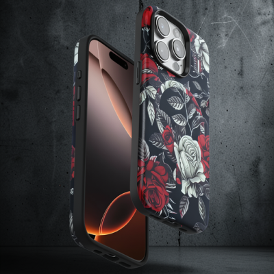 Onegif Apple İphone 15 Pro Flower Series Magsafe Kapak - Siyah