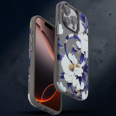 Onegif Apple İphone 15 Pro Max Flower Series Magsafe Kapak - Gri