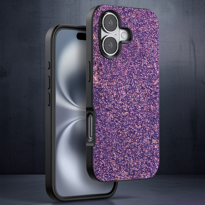 Onegif Apple İphone 16 Plus Bright Simli Kapak - Derin Mor