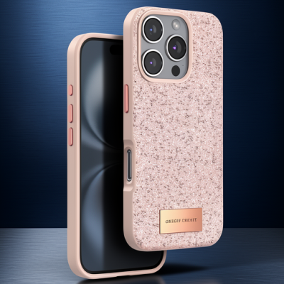 Onegif Apple İphone 16 Pro Bright Simli Kapak - Pembe