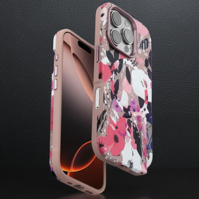 Onegif Apple İphone 16 Pro Flower Series Magsafe Kapak - Pembe