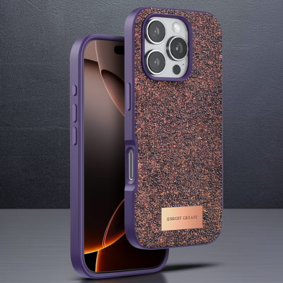 Onegif Apple İphone 16 Pro Max Bright Simli Kapak - Derin Mor