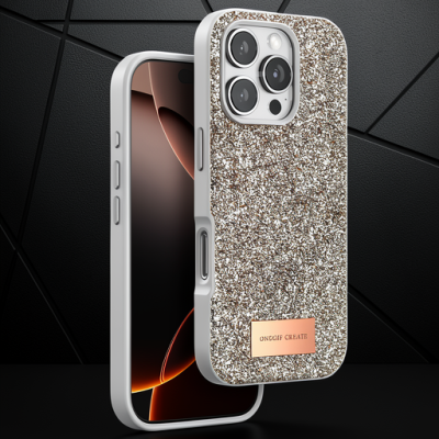 Onegif Apple İphone 16 Pro Max Bright Simli Kapak - Gold