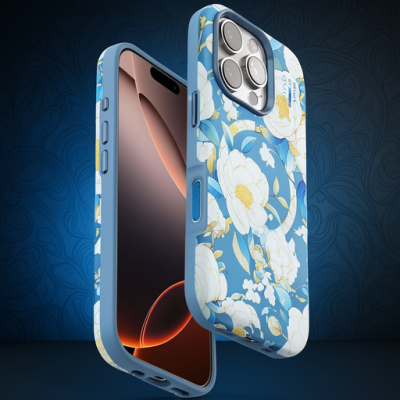 Onegif Apple İphone 16 Pro Max Flower Series Magsafe Kapak - Mavi
