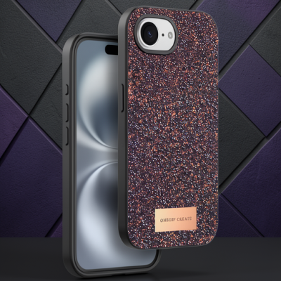 Onegif Apple İphone 16e Bright Simli Kapak - Derin Mor
