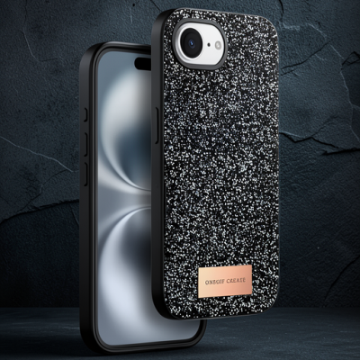 Onegif Apple İphone 16e Bright Simli Kapak - Siyah