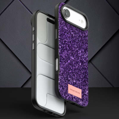 Onegif Apple İphone 17 Air Bright Simli Kapak - Derin Mor