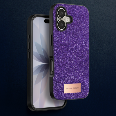 Onegif Apple İphone 17 Bright Simli Kapak - Derin Mor