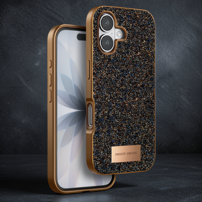 Onegif Apple İphone 17 Bright Simli Kapak - Gold